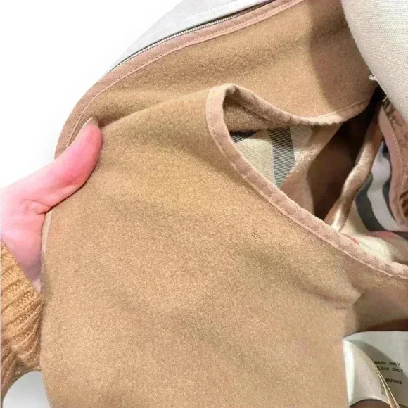Burberry Women's Camel Hair Wool Removable Winter Liner Tan Trench Coat Size 14 - Picture 14 of 16